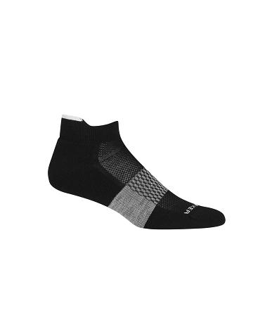 Black / Snow Men's Icebreaker Merino Multisport Light Micro Socks | USA 1051TCEV